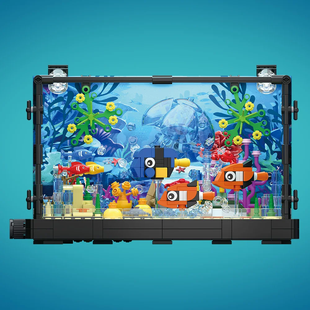 조명이 포함된 어항 빌딩 블록 세트, 수족관, 해양 거 - Marine Aquarium Home 리뷰 및 가격
