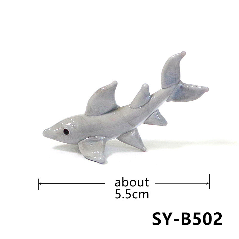 수제 미니 유리 상어 피규어 귀여운 작은 해양 동물 조 - Marine Aquarium Home 리뷰 및 가격