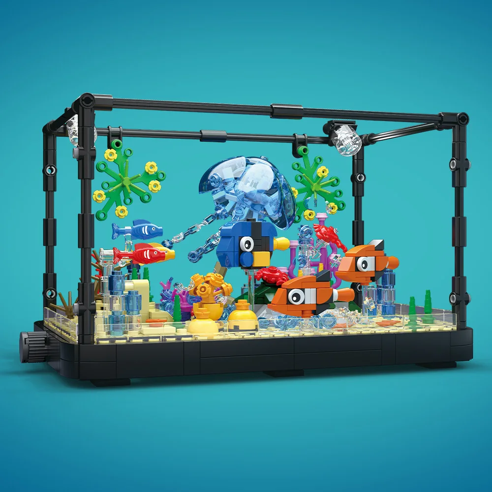 조명이 포함된 어항 빌딩 블록 세트, 수족관, 해양 거 - Marine Aquarium Home 리뷰 및 가격