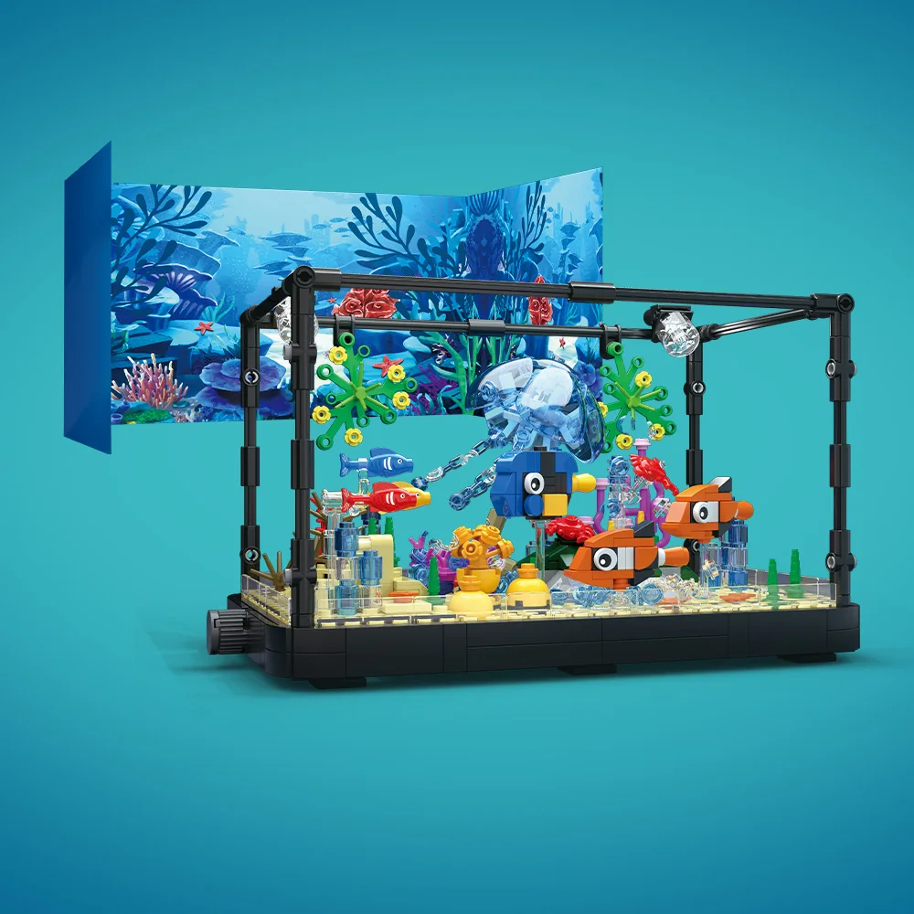 조명이 포함된 어항 빌딩 블록 세트, 수족관, 해양 거 - Marine Aquarium Home 리뷰 및 가격